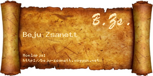 Beju Zsanett névjegykártya